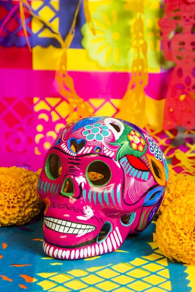 Cranio ofrenda Giorno della celebrazione morta — Foto Stock