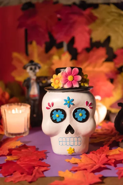 Cráneo de Catrina - Día de la celebración de los muertos —  Fotos de Stock