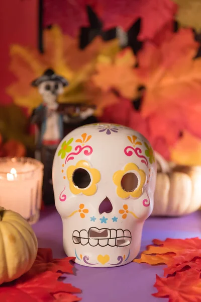 Cráneo de Catrina - Día de la celebración de los muertos —  Fotos de Stock