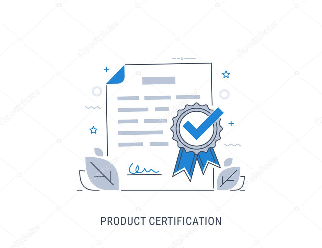 Product certification vector illustration