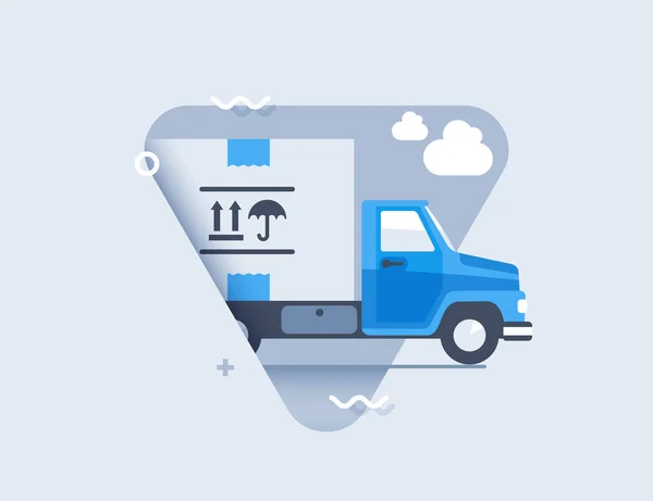 Lastbilsleverans Transportleveranskoncept Ikonen För Platt Design — Stock vektor