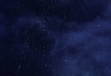 Gece gökyüzünde yıldızlar ve yumuşak Samanyolu evren gibi arka plan veya doku ile