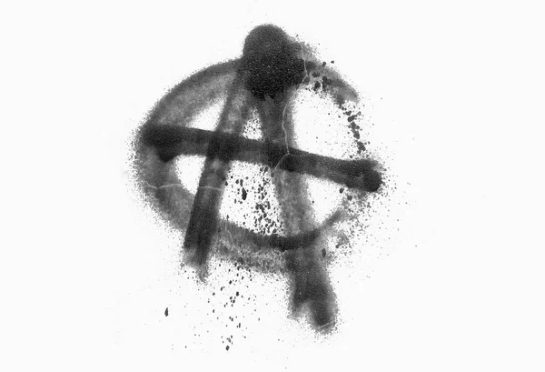 Utánzás Akvarell Fekete Szimbólum Béke Elszigetelt Fehér Background — Stock Fotó