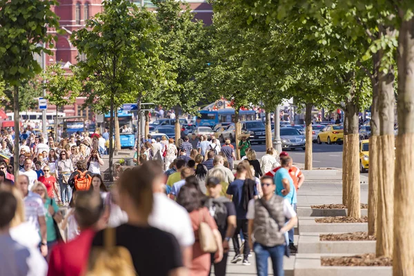 Moscow Jun Rua Tverskaya Hora Verão Moscou Dia Junho 2018 — Fotografia de Stock