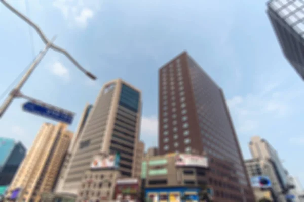 Розфокусовані Сеул Південна Корея Розмитий Вигляд Хмарочосів Фон Фотографій Високої — стокове фото