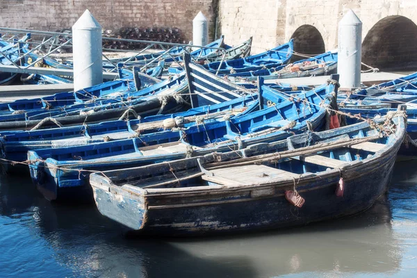 Famosos Barcos Azules Puerto Pesquero Essaouira Marruecos —  Fotos de Stock