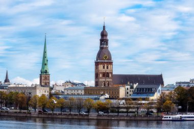 Riga, Letonya, tarihi kent Riga'da Panoraması muhteşem panoramik manzaralı