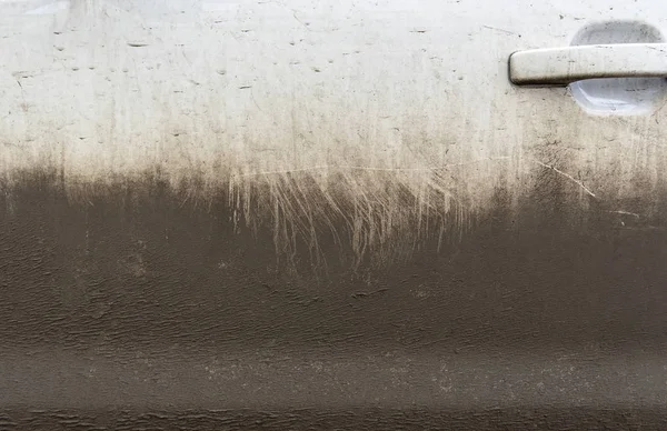 Surface of a white dirty Car as background