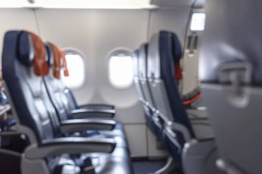 Arka plan olarak kabin bir uçak bulanık resim 