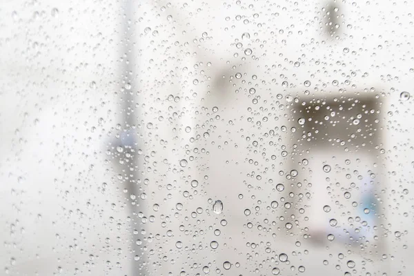 Primer Plano Cae Superficie Cabina Ducha Como Imagen Borrosa Fondo — Foto de Stock