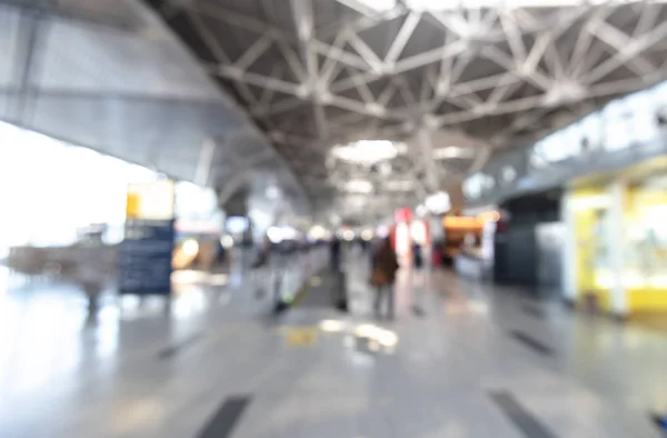 Imagem Turva Interior Aeroporto Terminal Passageiros Desfocado Como Fundo — Fotografia de Stock