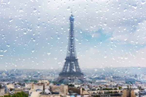 Paris Pendant Les Fortes Pluies Journée Pluvieuse Paris Gouttes Sur — Photo