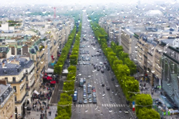 Παρίσι Κατά Διάρκεια Της Βαριάς Βροχής Βρέχει Μέρα Στο Παρίσι — Φωτογραφία Αρχείου