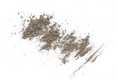 Beyaz Arka Planda Yalıtılmış Doku Olarak Gri Kahverengi Kül veya Toz