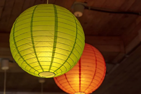Colored Paper Lantern, Group of paper Lanterns as Interior