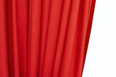 Beyaz Arka Plan üzerinde izole kırmızı Perde parçası