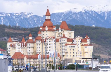 Soçi - Nis 11: Kongre Merkezi Binası Soçi 11 Nisan'da. Rusya'da 2019