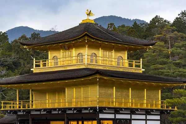Kyoto Ene Pabellón Oro Templo Kinkakuji Kyoto Enero 2017 Japón — Foto de Stock