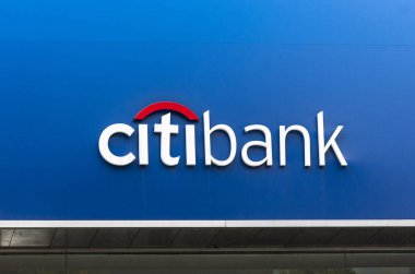 New York - Ekim 02: Citibank 'in dış kısmı ve 2 Ekim' de Ny 'de imza. 2016 Usa 'da