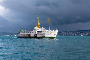 ISTANBUL - Ocak 02: İstanbul 'da kış günü feribot veya feribot olarak İstanbul' a giden yolcu taşımacılığı. Türkiye 'de 2020
