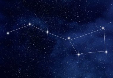 Büyük Ayı takımyıldızıyla ya da Büyük Ayı ve Büyük Ayı takımyıldızıyla inanılmaz yıldızlı gece gökyüzü.