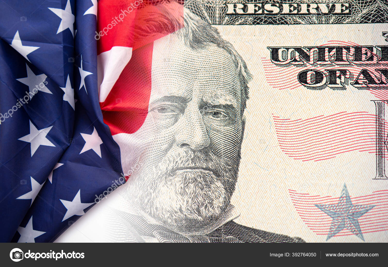 Portrait of US president Ulysses Simpson Grant on 50 dollars