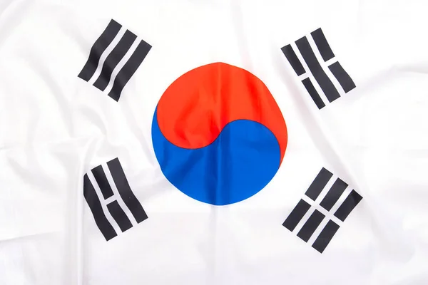 Флаг Южной Кореи Естественным Тканям — стоковое фото