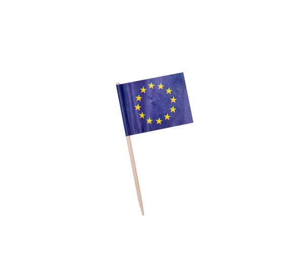 Cepillo Dientes Ingenio Una Bandera Papel Unión Europea Bandera Palillo — Foto de Stock