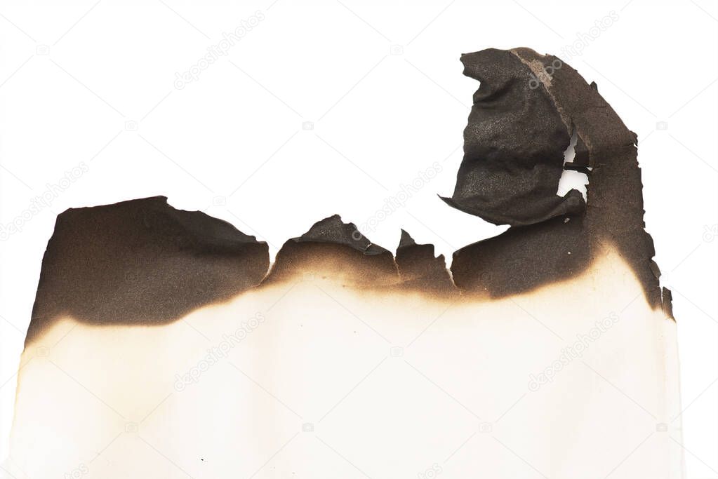 Burned white paper, background, texture