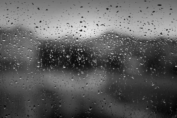 Gotas Agua Ventana Después Fuertes Lluvias Como Textura Fondo —  Fotos de Stock