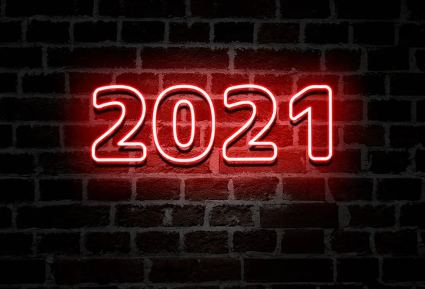 2021 tuğla duvarda kırmızı neon tabela metni, dekorasyon