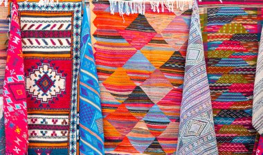 Fas, Marakeş 'te halıları olan Fas hatıraları.