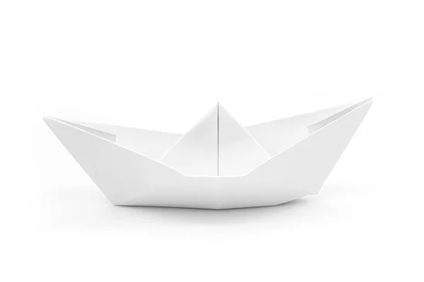 Paper Ship Origami Isolated White Concept Idea — Stock Photo, Image