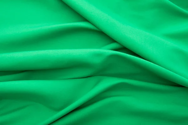 Wavy Green Fabric Cloth Fabric Texture Background High Resolution — Stock Photo, Image
