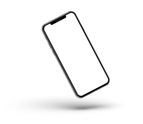 Schwarze Smartphones Mit Leerem Bildschirm Isoliert Auf Weißem Hintergrund Hoch — Stockfoto