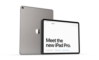 Krakov, Polonya - 31 Kasım 2018: ipad Pro tablet Apple'nın yeni sürümünü.