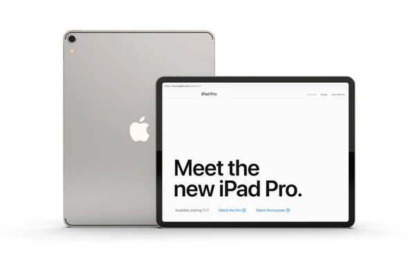Krakov, Polonya - 31 Kasım 2018: ipad Pro tablet Apple'nın yeni sürümünü.