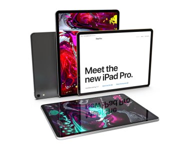 Krakov, Polonya - 3 Kasım 2018: ipad Pro tablet Apple'nın yeni sürümünü.