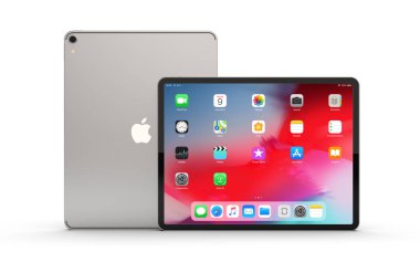 Krakov, Polonya - 12 Kasım 2018: ipad Pro tablet Apple'nın yeni sürümünü.