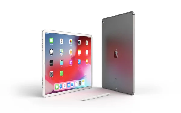 Krakov, Polonya - 12 Kasım 2018: ipad Pro tablet Apple'nın yeni sürümünü.