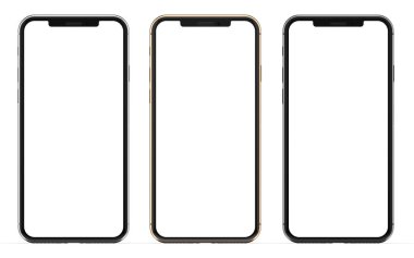 Beyaz bir arka plan üzerinde izole akıllı telefonlar.
