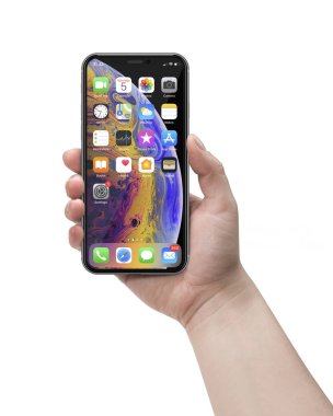 Krakov, Polonya - 5 Ocak 2019: iphone Xs Apple smartphone yeni bir sürümünü.
