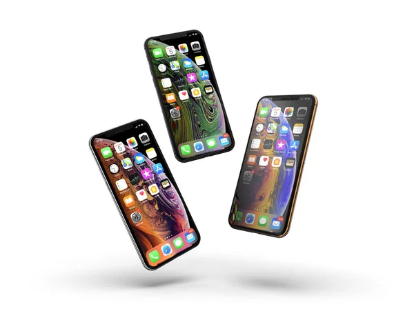 Krakov, Polonya - 9 Ocak 2019: iphone Xs Apple smartphone yeni bir sürümünü.