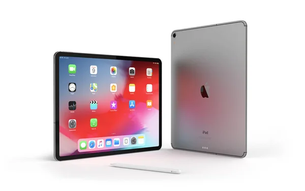 Krakov, Polonya - 24 Şubat 2019: ipad Pro tablet Apple'nın yeni sürümünü.