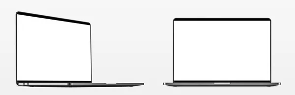 Laptopy Pustym Ekranem Wyizolowanym Białym Tłem Białym Korpusie Aluminiowym Całość — Zdjęcie stockowe
