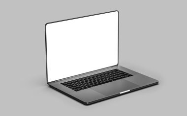 Dizüstü bilgisayar şablonu beyaz yalıtılmış. Mockup.