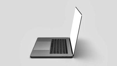  Dizüstü bilgisayar şablonu beyaz yalıtılmış. Mockup.