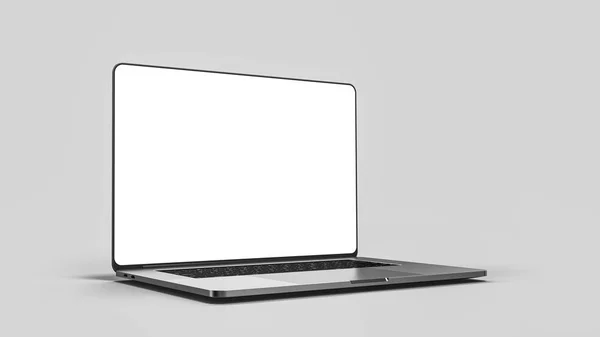 Laptop Szablon Białym Tle Makieta — Zdjęcie stockowe