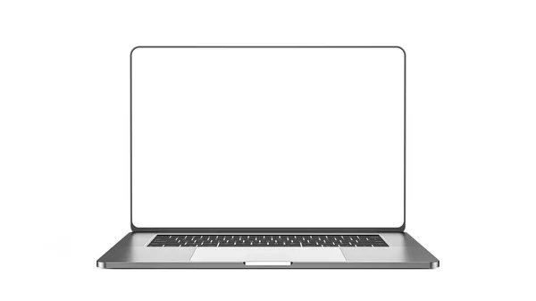 Laptop Sjabloon Geïsoleerd Wit Mockup — Stockfoto
