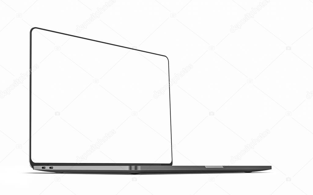  Laptop template isolated on white. Mockup.